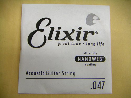 エリクサー .047 15147 バラ弦 1本 コーティング ナノウェブ Elixir アコースティックギター弦 ブロンズ ワウンド弦