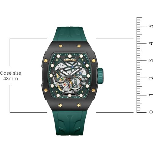 Image of Tornado XENITH Automatic Men's MIYOTA 82S7 Movement Watch, Automatic Display and High Quality Flexible And Durable Silicone Strap - T24302