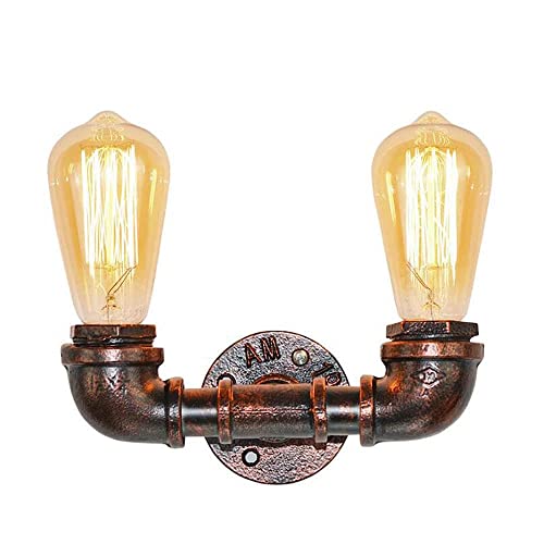 Lámpara de pared industrial de metal para crear un ambiente retro en tu dormitorio junto a la cama