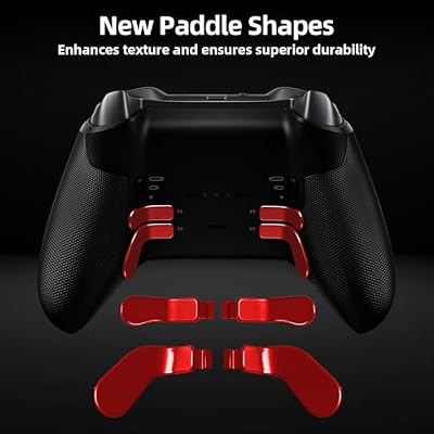DTianSir 14 in 1 Metal Thumbsticks for Xbox Elite Wireless Controller Series 2,Gaming Accessory Replacement with 6 Swap Thumbsticks,4 Paddles,2 D-Pads,1 Bag,1 Tool(Red)