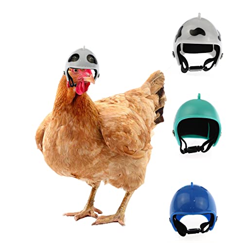 Toysructin Hühnerhelm, 4 Stück Hühnerhelme für Hühner-Schutz, verhindert Picken, Hühnerhelme, groß, kleine Tiere, Halloween, Weihnachtskostüme, Zubehör für Hühner, Hahn, Sittiche Cover