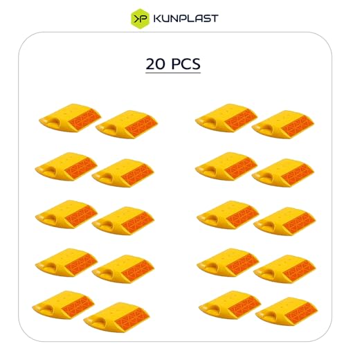 Image of 3M Yellow Road Studs /Reflectors (10cm x 9cm) for Enhanced Road Safety - Ideal for Speed Bumps, Sidewalks, Pedestrian Crossings, Freeways & Driveways (Pack of 20)
