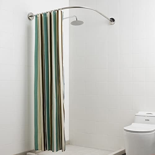 Tringle rideau douche sans percage extensible robuste inox 304 angle C - 3