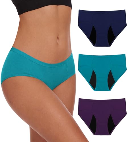 Image of YESWEL Period Underwear For Women, Leakproof Hipster, Brief, Heavy Flow, 3 Pack
