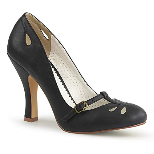 Pin Up Couture SMITTEN-20 Blk Faux Leather UK 3 (EU 36)