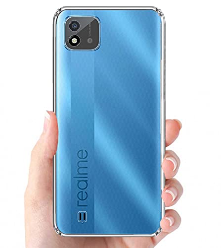 Image of Soft Flexible Silicone Back Cover Compatible with Realme C20, Transparent Case