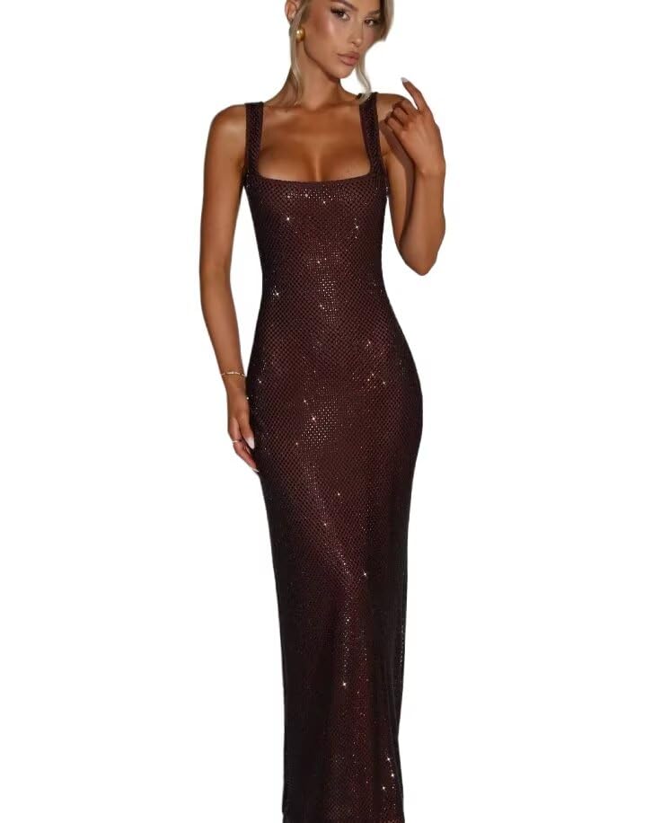 Ouyisha Sparkly Sequin Prom Dress Maxi Sexy Mermaid Bodycon Formal Party Club Dress 2025