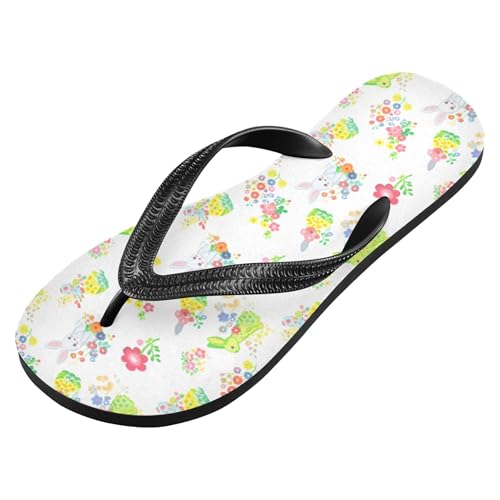 Burbuja Colorful Rabbits Flip Flops for Women Men, Soft Thong Sandals Rubber Slippers for Pool Beach Essentials2