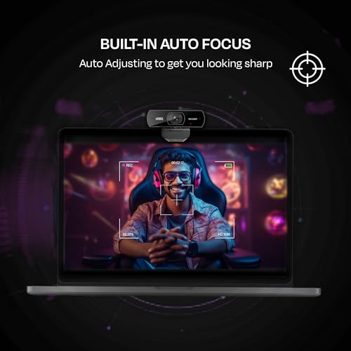 Kreo Owl Full HD 1080P 60 FPS Webcam with Auto-Focus and Built-in Dual Digital Mic, Plug and Play Setup for Video Call, Streaming, YouTube and... - Image 3