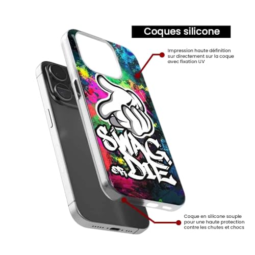 1001coques - Coque Silicone Compatible avec Google Pixel 7a - Motif Swag Or Die - Design Original imprimé en France – vue 4