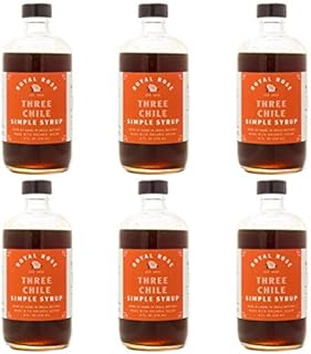 ROYAL ROSE Three Chile Simple Syrup, 6 Unit Case of 8 Ounce Bottles