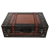 Matériau : ce coffre en bois est conçu pour résister à une utilisation quotidienne, vous offrant un coffre de rangement antique qui conserve son apparence et sa fonctionnalité pendant des années. accessoires de rangement vintage en bois
