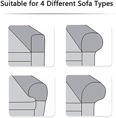 Kaket 2 PCS Sofa Armrest Covers, Chair Arm Protectors Stretch, Sofa Armchair Couch for Sofa, Armchair, Couches, Recliner (Light Grey)