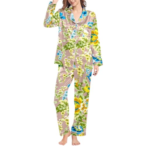 Pyjama femme t-shirt manches longues pantalon viscose confortable