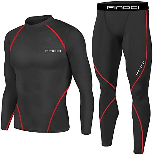 Findci Men's Compression Sportswear Suits Gym Tights Training Boxing Rugby Clothing Jogging Sports Set Running Rashguard Tracksuit (FX345643)