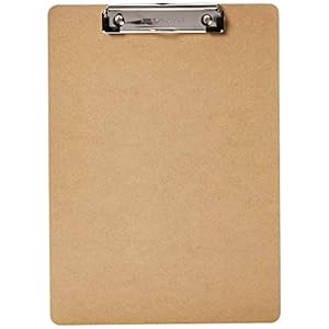 Amazon Basics Hardboard Office Clipboard, 6-Pack, Brown