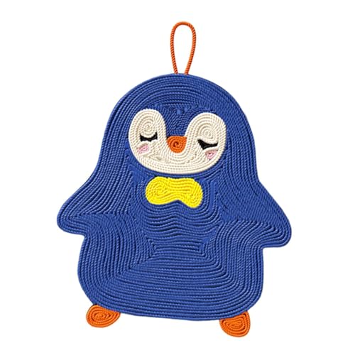 LOL-FUN キャットスクラッチパッドハンギングマットアンチスリップかわいい保護家具カーペットペットギフト猫床のスクラッチパッドラグプレイエクササイズ, ペンギン