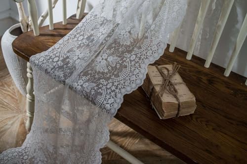 Chemin de table winara dentelle nappe table runner blanc brodé de table basse