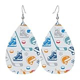 Hockey Elements - Pendientes de lágrima con diseño creativo para mujer, aretes geométricos, joyería colgante de moda para eventos nocturnos