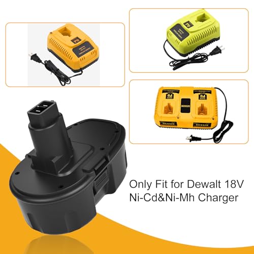 2 Packs 4.5Ah Ni-Mh Replacement for Dewalt 18V Battery DC9096 DW9098(Black) by Fhybat - Used condition - Image 5