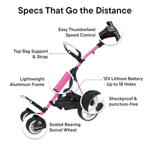 Image of The Weekender Electric Golf Cart, Packed with Drink Holder, Umbrella Holder, Scorecard Holder
