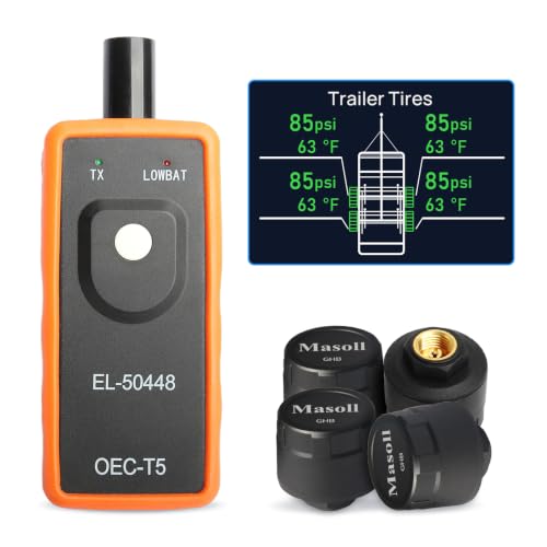 Masoll Tire Pressure Sensor for GM, TPMS Sensors Set of 4 with Relearn Tool