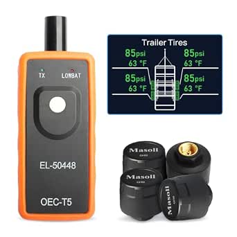 Masoll Tire Pressure Sensor for GM - Set of 4 with Relearn Tool
