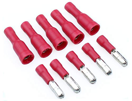 Davitu Connectors - 100PCS MPD(FRD)1.25-156Red bullet male female plug connectot terminal wire fast connector 0.5-1.5 square - (Color: male 50pcs)