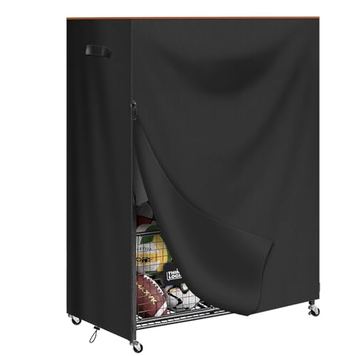 Garage Sports Equipment Organizer Cover,Waterproof 420D Oxford Protective Outdoor Indoor Sports Equipment Storage Rack Dust Cover 38"L x 18"W x 45"H (Only Cover)