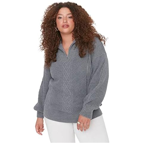 Trendyol Plus Size Geometric Pattern Sweater Cover