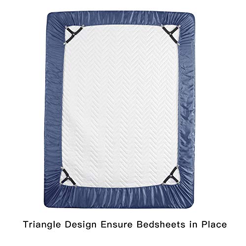 Roomir 4PCS Bed Sheet Fasteners, Adjustable Triangular Bed Sheet Holder Straps for Corners