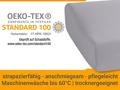 npluseins 2er Pack Spannbezüge für Nackenkissen Gesundheitskissen 959.1234, M, 35-40x55-60 cm, Silber
