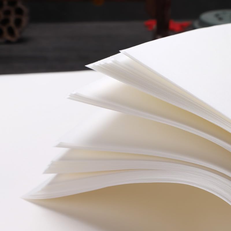 MIUYTRN Pół dojrzały pędzel papierowy Xuan malowanie kaligrafii Papier początkujący uczeń surowy papier ryżowy praktyka kaligrafii Papier cuicui(A4)