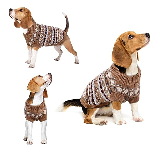 Hjumarayan Dog Jumper, Boho Dog Jumpers Small Medium Large, Knitted Christmas Sweater with Harness Hole