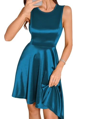 ZAFUL Womens Satin Dress Sleeveless Homecoming Dresses Wedding Guest Dress2