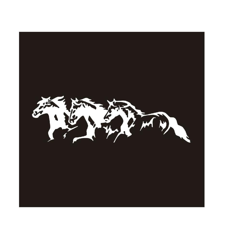 Auto Accessory Running Horses Vinyl Car Sticker Waterproof Cool Waterproof Removable Decal Self Adhesive Car Auto Stickers(White)