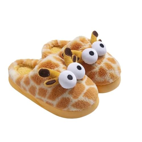 Thigies Giraffen Hausschuhe für Damen, Flauschig Warme Pantoffeln, Gemütliche Rutschfeste Schuhe, Geschenke für Herren Teenager Erwachsene