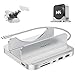 PULWTOP Mac mini M4 Dock with 4TB M.2 SSD Enclosure, 8-in-1 Aluminum Vertical USB-C Hub for Mac mini M4 Pro Hub Stand with USB-A/C 3.2 10Gbps, 2xUSB-A 2.0, 3.5mm Audio, SD/TF (SSD NOT Included)