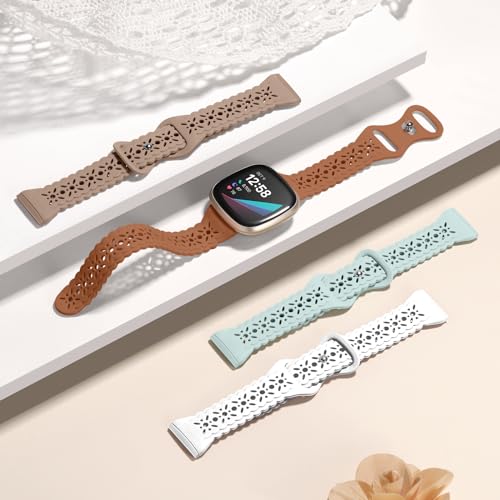 Pack de 4 correas de silicona Dirrelo para Fitbit Sense y Versa miniatura 3