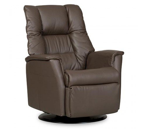 Verona IMG Motorized Swivel Glider Relaxer Recliner Medium Standard Size in Savauge Truffle Leather with USB