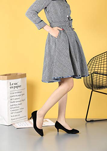 Image of MAIERNISI JESSI Unisex Men's Women's Pointed Toe Kitten Heel Pumps, 2 Inch Low Heel Office Dress Shoes