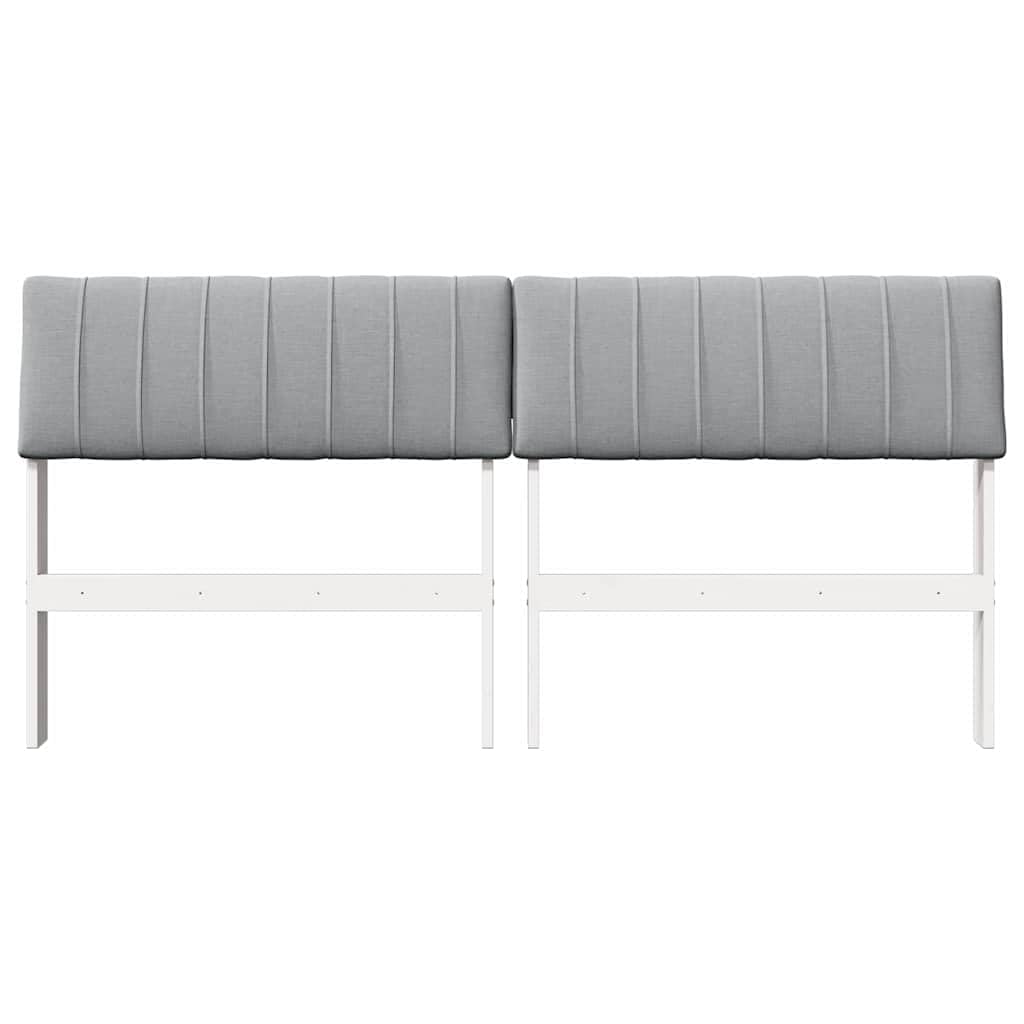 Tête de lit capitonnée Gris Clair 160 cm en Bois de pin Massif, Design Moderne scandinave, avec Coussin rembourré, idéale pour Chambre Adulte ou Enfant, Confort et élégance