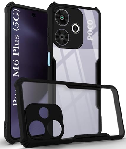 Image of Jkobi Back Cover Case for Poco M6 Plus 5G (Shockproof with Polycarbonate Clear Panel | Professional Black)