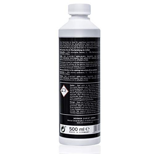CHRIST Lammfell-Waschmittel C7 geeignet für alle waschbaren Schaffelle und Lammfellartikel sowie Naturfasern, biologisch abbaubar, umweltschonend, 500 ml