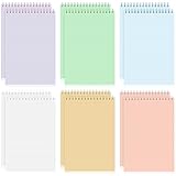 PerKoop 12 Pcs Top Bound Spiral Notebook A5 Steno Pads with Colorful PP Cover Ruled Lined Paper 80 Sheets (160 Pages) Journal Notepad for Student Office, 6 Colors