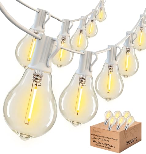 DAMAING Outdoor String Lights 300FT(3x100FT) Waterproof Patio Lights with 156