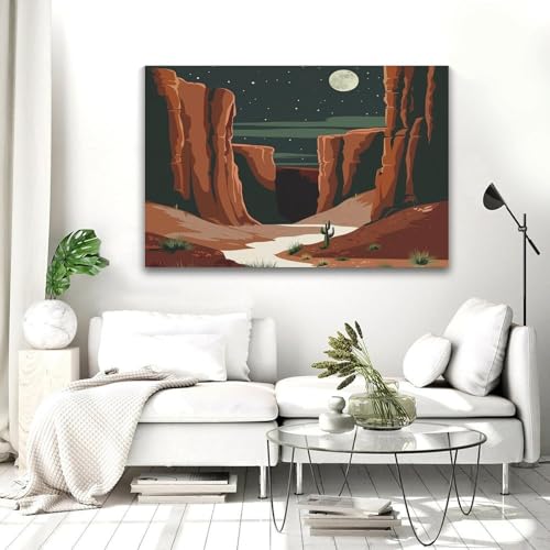 Décoration murale moderne désert cactus grande toile 60x90