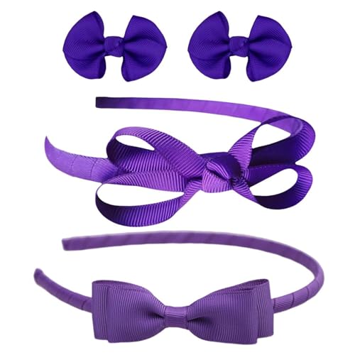 2 Fasce Per Capelli Con Fiocco, 2 Forcine Con Fiocco, Accessori Per Capelli Viola, Fasce Per Ragazze, Accessori Di Abbigliamento Gioielli, Decorazione Fascia Viola
