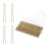 AIEX 200stk U-Förmige Haarnadeln, Robuste U-Förmige Styling-Clips Praktisches Haaraccessoire Geeignet für Täglichen Gebrauch Hochzeiten und Tanzveranstaltungen (Goldfarben, 7cm)