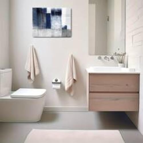 Peinture abstraite avec cadre de qualité supérieure, design bleu et gris 50x70 - 3
